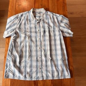 Columbia Men's Blue Plaid Short Sleeve Button Up Shirt Size XXL
